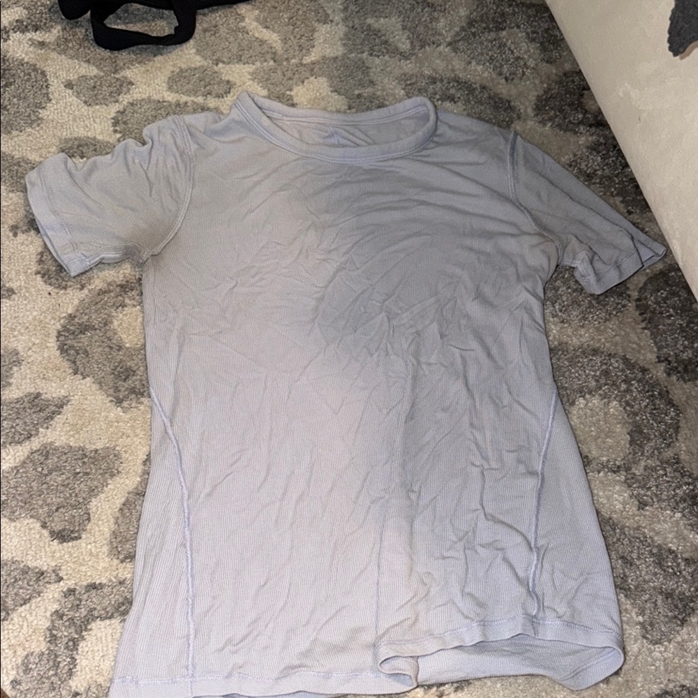 Light Blue Lululemon Women’s  Crew Neck Short Sleeve Shirt